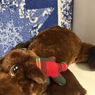 Dan Dee Christmas Moose Plush Plaid Antlers Brown Reindeer Stuffed Animal Toy