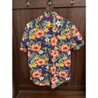 Denim   Flower Hawaiian Shirt Mens Slim Fit Blue Tropical Floral Button Down