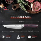 Chef Knife  6 Inch Sharp Kitchen Knife  High Carbon Stainless Steel Utility K   