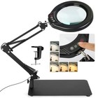  5 Inch Large Magnifying Glass With Light And Stand  5 Color Modes Stepless 10x