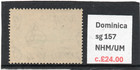 Dominica Qe2 1954-62  1 20 Emerald   Black Sg 157 Nhm um