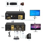 2 Port Dual Monitor Kvm Switch Hdmi 4k60hz With Audio And Cables For 2 Computers