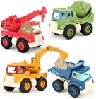 Construction Truck Toy Set Sandbox Excavator Dump Crane Cement Mixer For Kids