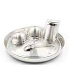 999 Pure Silver 9 0 Inch Hallmarked  Indian Thali Youth Dinner Set - Set 02
