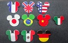 Disney Epcot Lot Of 10 Mickey Head Country Flag Pins Trading Around The World 