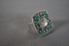 Carolyn Pollack Relios Sterling Silver Ring Turquoise Mop Sz 8 - 14 Grams