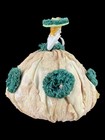 Antique Half Porcelain Doll Pin Cushion Elegant Woman Lace Puff Dress Hat 7 25 