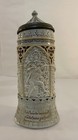 Villeroy   Bosch Mettlach Tankard stein With Lid  4 Minstrel Figures