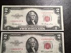 Set Of 3 1953-a-b 2 00 Red Seal Star Notes Higher Grade Light Folds Nice   Crisp