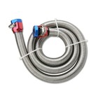 1526 Universal Braided Steel Fuel Line Kit 3 8 Inch X3 Ft Anodized Clamp Covers