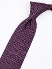Hermes Tie 606003 Oa Red Horse Bit On Dark Blue Silk Necktie
