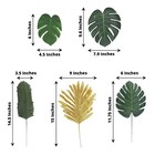 28 Green Gold Artificial Palm Tropical Monstera Assorted Silk Leaves Party Event