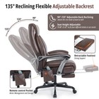 Massage Office Chair With Heat   Footrest  Ergonomic Reclining Executive Desk