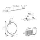 534628 Millbridge 4piece Bathroom Accessory Kit Polished Chrome