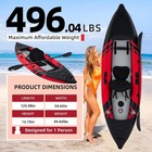 1-person Inflatable Kayak Drop-stitch Floor Pvc Eva Red For Fishing Touring