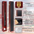 Wall Mounted Baseball Bat Display Case  Lockable Uv-proof Wooden Frame  cherry 