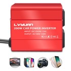 Portable 200w Power Inverter 12vdc To 110v 120vac Car Adapter 2usb 2ac Mini