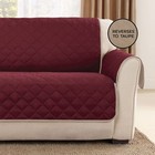 Microfiber Reversible Sofa Furniture Cover In Taupe burgundy