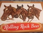 Rolling Rock Beer  Latrobe  Pa  Sea Biscuit   3 Famous Horse Racing Easel Sign