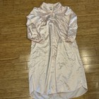 Vtg J C Penney Delicates Large Long Granny Core Pink Satin Embroidered Nightgown