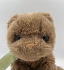 Ty Classic 2002 Tan Brown Cameo Kitty Cat Green Eyes Bow 10  Plush