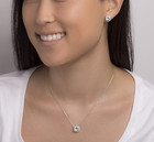 Crystal Rhinestone Pendant Necklace   Stud Earrings Set