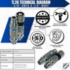 5 8  Orfs Flat Face 1 2 Hydraulic Quick Connect Coupler Bulkhead Skid Steer Tl26