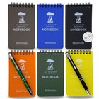 6 Pack Waterproof Notebook  3 X 5 Pocket Notepad  Top-spiral Weatherproof Not   