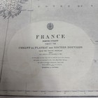 Rare Large Original British Admiralty Nautical Chart Of Brittany ushant