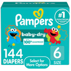 Pampers Baby Dry Baby Diapers Size 6  144 Count  select For More Options 