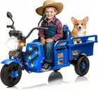12v Kids Ride On Tractor With Cargo Bed Electric Dump Truck With Led Light Music