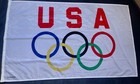 Usa Olympic Games Flag White 3x5 Ft