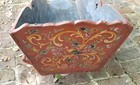 Antique 18c  Hand Painted Country Scene Primitive Baby Rocking Cradle Cot