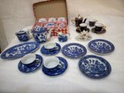 Lot 4 Sets Vintage Made In Japan Blue Willow   Others Child Tea Set 1 Occupied