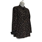 Uniqlo Womens Rayon Blouse Medium Bow Tie Neck Long Sleeve Casual Office Wear 