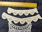 Antique Victorian French Irish Brussels Lace Trim Pieces Lot Of 9 White Ecru