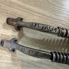 2 Antique Cast Iron Wood Stove Oven Plate Lid Lifters W  Spring Handles