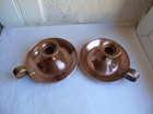 French  2 Copper Chamber Sticks  Candle Holders Good Condition