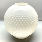 Vtg Hobnail White Milk Glass Globe Lamp Shade For Oil Hurricane Parlor Gwtw 8x8 