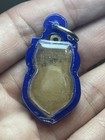 Standing Buddha Thai Buddhist Brass Amulet Shield Shape Vintage Thailand Pendant