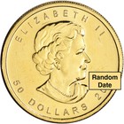 Canada Gold Maple Leaf - 1 Oz -  50 -  9999 Fine - Random Year