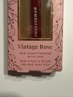 Tweezerman   Mini Slant Tweezers With Case Vintage Rose Pink Eyebrow Tweezer