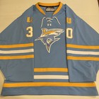 Game Worn Daniel Duris Long Island University Sharks 2024-25 Hockey Jersey Liu