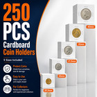 250pcs Cardboard Coin Holders 5 Sizes Coin Flips Storage Protector Supplies