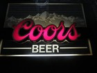 Coors Beer Bar Tavern Sign Vintage 1980s Lighted Mountain View Plug In Works