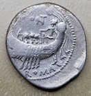 Roman Republic Ar Silver Denarius Coin C Fonteius 114 Bc Janiform Head   Galley