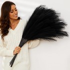 Black Pampas Grass  9 Pcs 37   3 1ft Tall Fluffy Fake Pompas Floral  Large Ar   