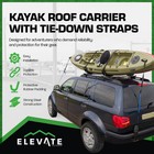 Elevate Outdoor T-rack Kayak Roof Carrier Rack With 2 98  Safety Tie-down Straps