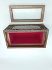 Handcarved Orthodox Reliquary Box Wood Ark Red Velvet 7 87 