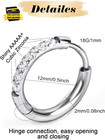 1 Pair Small Hoop Earrings For Women Men 316l Surgical Steel Hinge Huggie Hoop E